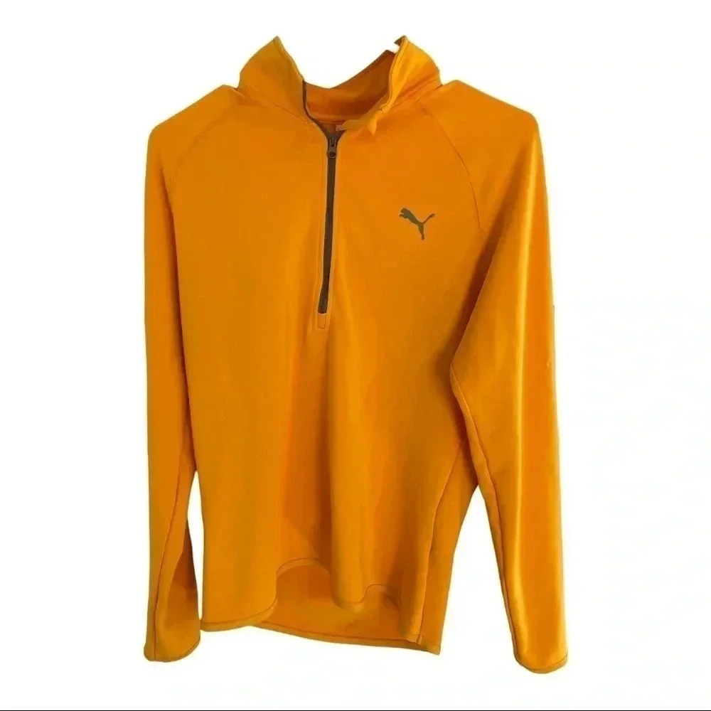 Puma Yellow Pullover Dry Cell 1/4 Zip Sz Small